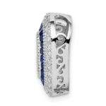 Sterling Silver Rhodium-plated CZ & Synthetic Blue Spinel Chain Slide - Image 2