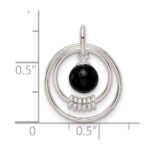 Sterling Silver Polished Onyx in Circles Pendant - Image 3