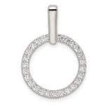 Sterling Silver Polished CZ Circle Pendant