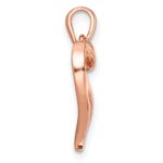 Sterling Silver Rose-tone CZ Open Heart Pendant - Image 2