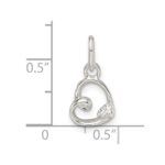 Sterling Silver CZ Heart Pendant - Image 3