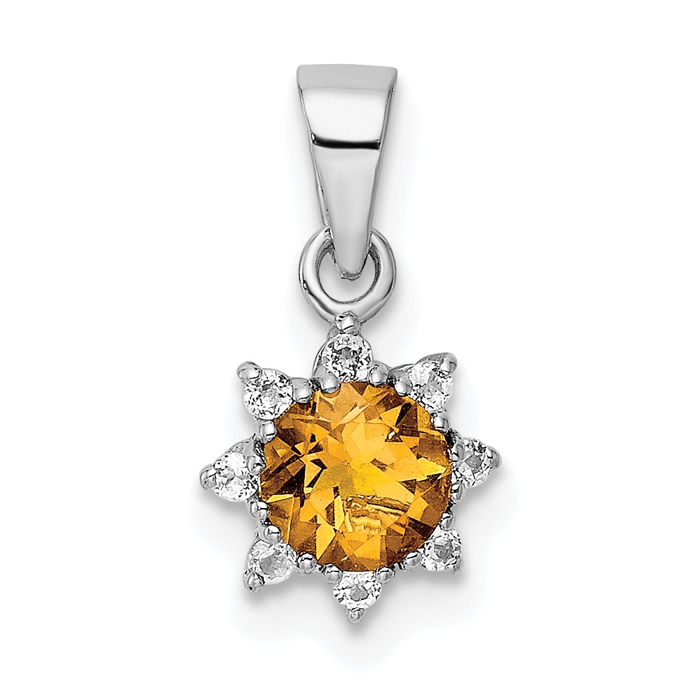 QP5524.jpg Sterling Silver RH Polished Citrine and Topaz Pendant - Image 1
