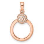 Sterling Silver & Rose Gold-plated CZ Circle Pendant