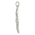 Sterling Silver Polished CZ Floral Pendant - Image 2