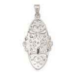 Sterling Silver Polished CZ Floral Pendant - Image 4