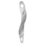 Sterling Silver RH-plated Brushed & Polished Curved Chain Slide - Image 2