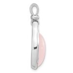 Sterling Silver RH-plated Rose Quartz Oval Pendant - Image 2