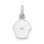 Sterling Silver RH-plated Multi-color Enameled Cupcake Children's Pendant - Image 4