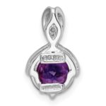 SS Rhod-plated Circle 1.86tw Amethyst/White Topaz Pendant - Image 4