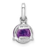 Sterling Silver Rhod-plated Circle 1.90Amethyst/WhiteTopaz Pendant - Image 4