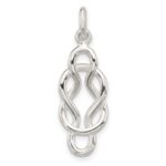 Sterling Silver Polished Double Fancy Knot Pendant - Image 3