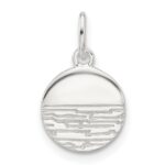 Sterling Silver E-coated Textured Circle Charm