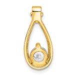 Sterling Silver Gold-tone with CZ Teardrop Shape Chain Slide - Image 3