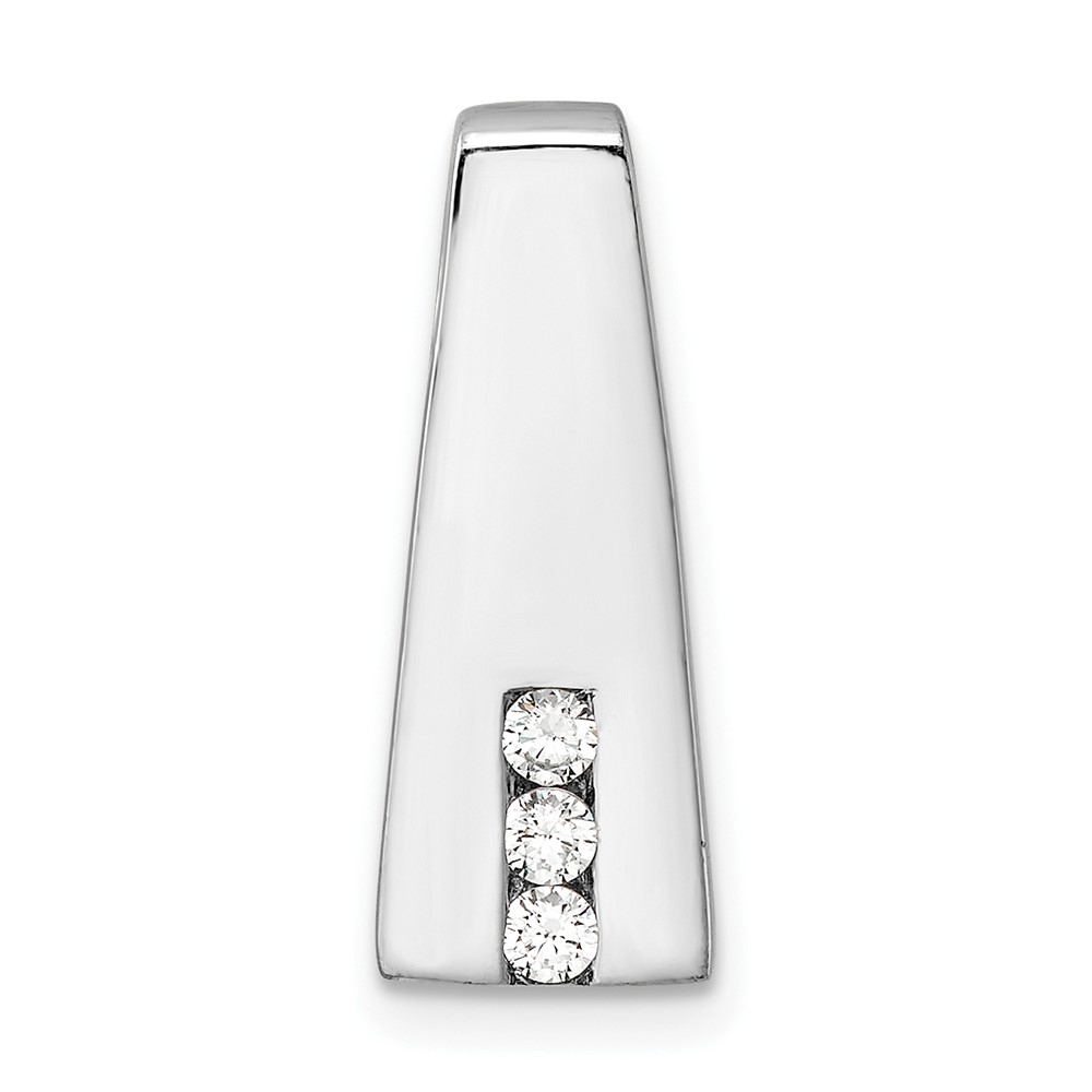 QP5744.jpg Sterling Silver Rhodium-plated CZ Chain Slide Pendant - Image 1
