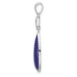 Sterling Silver Rhodium-plated Lapis Lazuli and CZ Pendant - Image 2