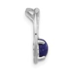 Sterling Silver Rhodium-plated Lapis Lazuli Round Chain Slide Pendant - Image 2