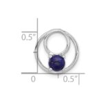 Sterling Silver Rhodium-plated Lapis Lazuli Round Chain Slide Pendant - Image 4