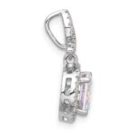 Sterling Silver Rhodium-plated Iridescent CZ Pendant - Image 2