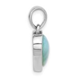 Sterling Silver Rhodium-plated Larimar Heart Pendant - Image 2