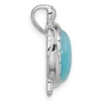 Sterling Silver Rhodium-plated Polished Amazonite Turtle Chain Slide - Image 2