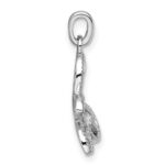 Sterling Silver Rhodium-plated CZ Butterfly Pendant - Image 2