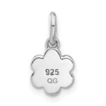 Sterling Silver RH-plated Blue & Yellow Enamel Flower Children's Pendant - Image 3