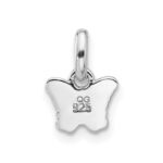 Sterling Silver Rhodium-plated Children's Small Enamel Butterfly Pendant - Image 3