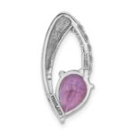 Sterling Silver Rhodium-plated Amethyst and CZ Chain Slide - Image 3