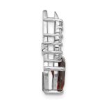 Sterling Silver Rhodium-plated Garnet and CZ Chain Slide - Image 2