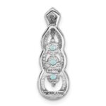 Sterling Silver Rhodium-plated Light Swiss Blue Topaz Chain Slide - Image 3