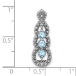 Sterling Silver Rhodium-plated Light Swiss Blue Topaz Chain Slide - Image 4