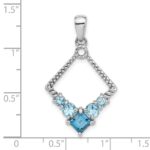 Sterling Silver Rhodium-plated London and Light Swiss Blue Topaz Pendant - Image 4