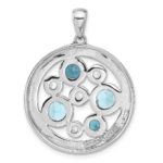 Sterling Silver Rhodium-plated Multi-color Topaz Circle Pendant - Image 3