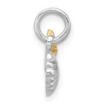 Sterling Silver Rhodium-plated Gold-tone Polished Starfish & Shell Pendant - Image 2
