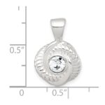 Sterling Silver Polished and Textured CZ Knot Pendant - Image 4