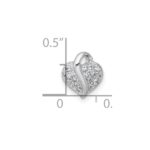 Sterling Silver Rhodium-plated Polished Pave CZ Heart Childrens Pendant - Image 4