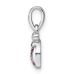 Sterling Silver Rhodium-plated Polished Pink And Red CZ Lady Bug Pendant - Image 2