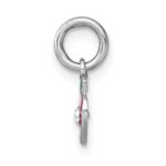 Sterling Silver Madi K Rhodium-plated Enameled Red Apple with Crystal Childrens Pendant - Image 2