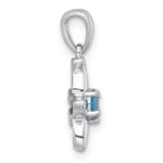 Sterling Silver Rhodium-plated Polished Light Swiss Blue Topaz Starfish Pendant - Image 2