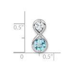 Sterling Silver Rhodium-plated Polished Round Lab Created Paraiba and CZ Infinity Chain Slide Pendant - Image 4