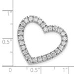 Sterling Silver Rhodium-plated CZ Heart Slide Pendant - Image 3