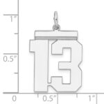 Sterling Silver/Rhodium-plated Polished Number 13 Charm - Image 3