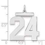 Sterling Silver/Rhodium-plated Polished Number 24 Charm - Image 2