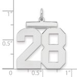 Sterling Silver/Rhodium-plated Polished Number 28 Charm - Image 2