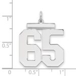 Sterling Silver/Rhodium-plated Polished Number 65 Charm - Image 2