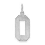 Sterling Silver/Rhodium-plated Satin Number 0 Charm - Image 4