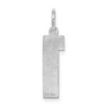 Sterling Silver/Rhodium-plated Satin Number 1 Charm - Image 4