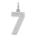 Sterling Silver/Rhodium-plated Satin Number 7 Charm