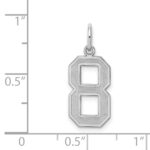 Sterling Silver/Rhodium-plated Satin Number 8 Charm - Image 3