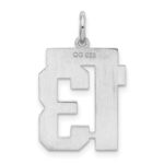 Sterling Silver/Rhodium-plated Satin Number 13 Charm - Image 4